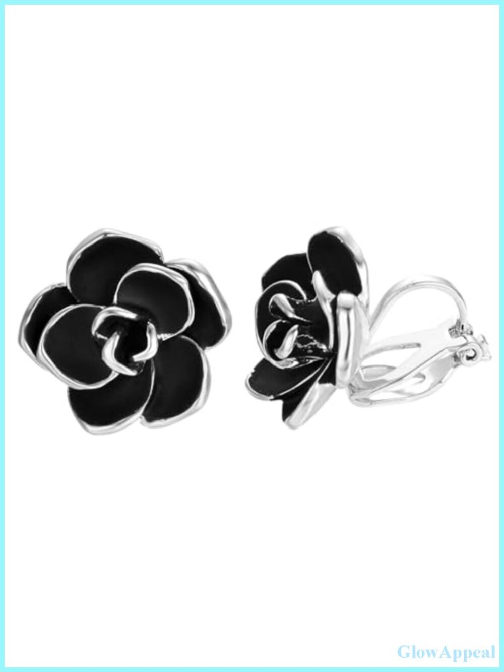 18K Gold Plated Rose Flower Clip-On Earrings for Women Non Pierced Dainty